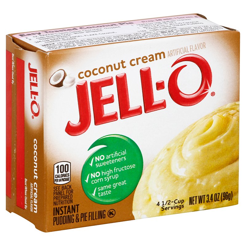 Jell-O Coconut Cream Pudding Instant Mix 3.4oz (Case of 24)