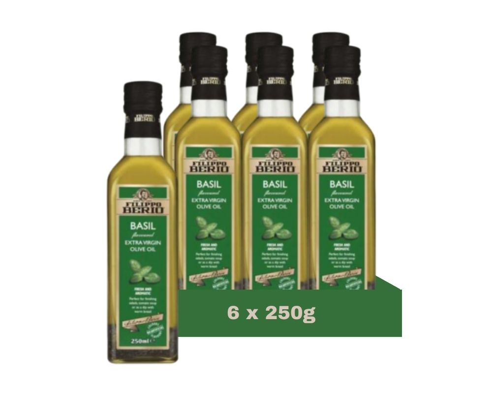 Filippo Berio Basil Extra Virgin Olive Oil 250ML (Case of 6)