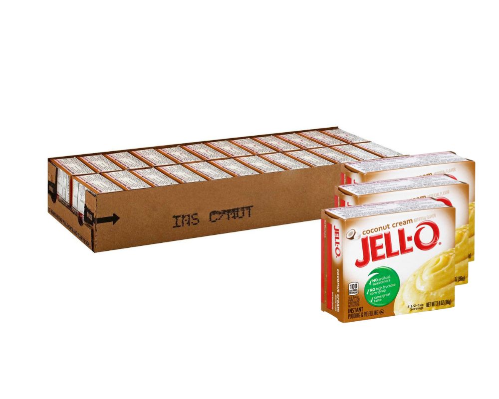 Jell-O Coconut Cream Pudding Instant Mix 3.4oz (Case of 24)