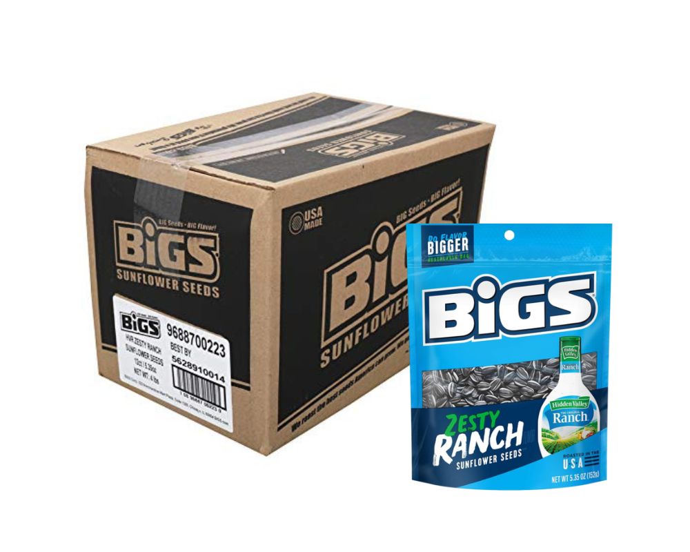 BIGS Sunflower Seeds Ranch Peg Bag 5.35oz (Case of 12)