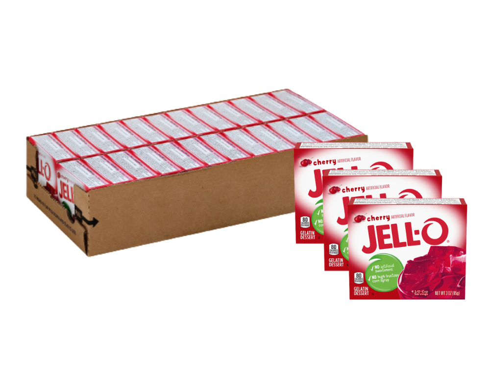 Jell-O Cherry Gelatin 3Oz (85G) (Case of 24)