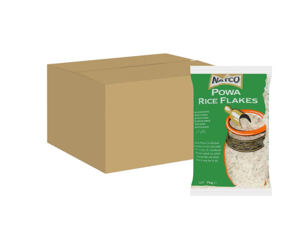 Natco Powa Medium Flaked Rice 1KG (Case of 6)