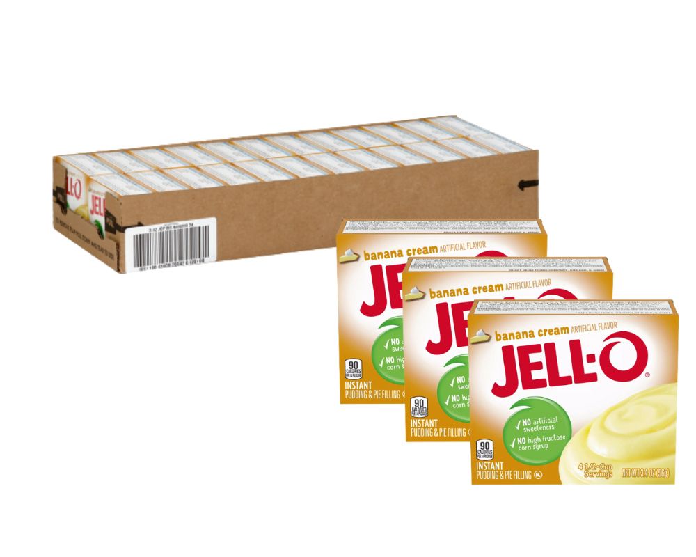 Jell-O Banana Cream Pudding Instant Mix 3.4Oz (Case of 24)