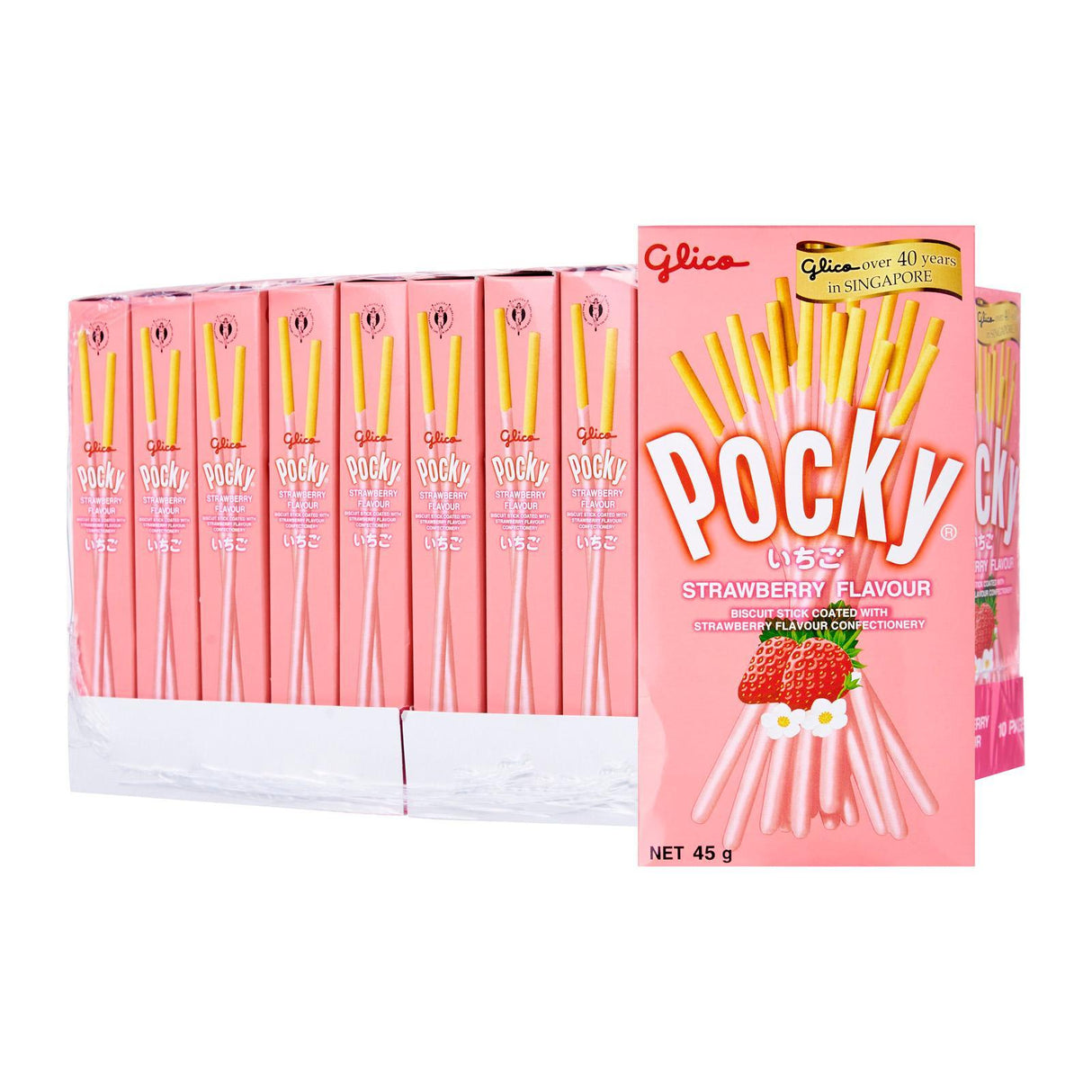 Glico Pocky Strawberry 45G (Case of 10)