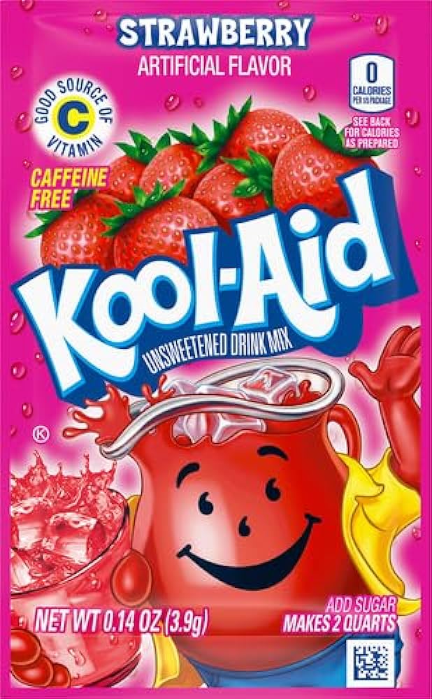 Kool Aid Strawberry Unsweetened Sachet 2QT **Expiry 31 Jul 24**