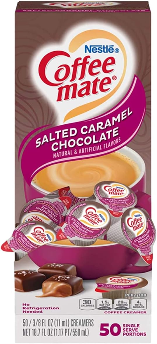 Coffee Mate Salted Caramel Chocolate Liquid Coffee Creamer 50s (0.375oz) (Case of 4)