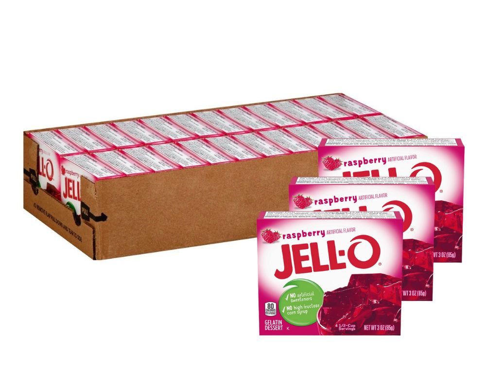 Jell-O Raspberry Gelatin 3oz (85G) (Case of 24)