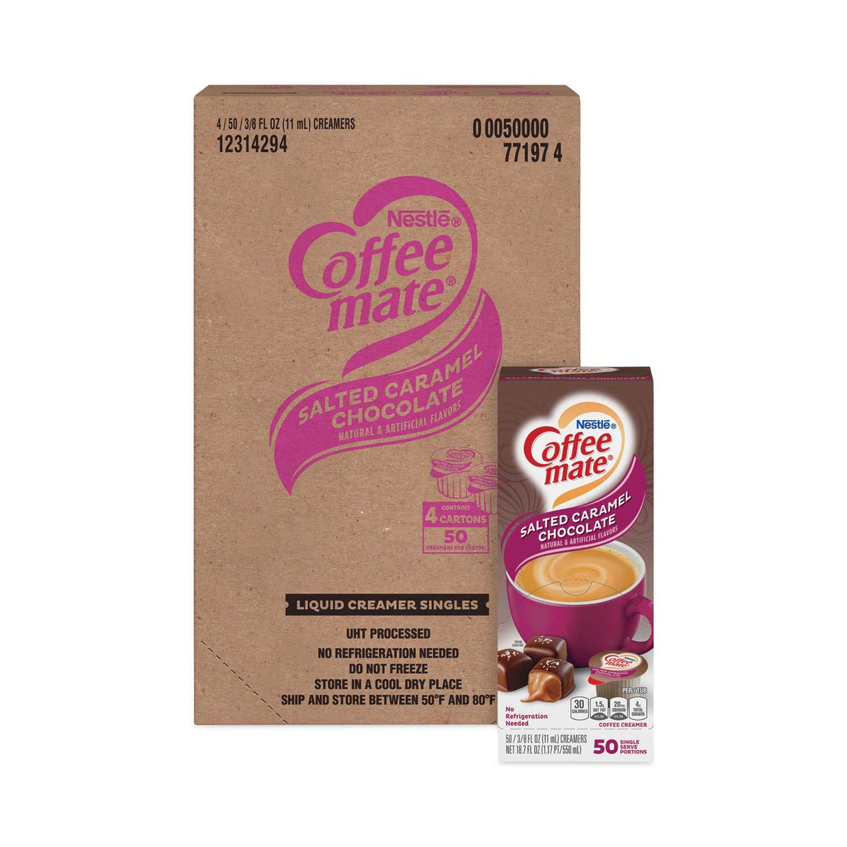 Coffee Mate Salted Caramel Chocolate Liquid Coffee Creamer 50s (0.375oz) (Case of 4)