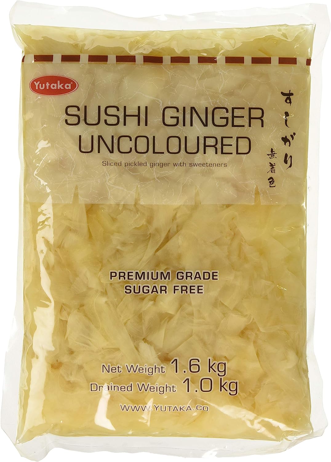 Yutaka Sushi Ginger Uncoloured 1.6KG (Case of 10)