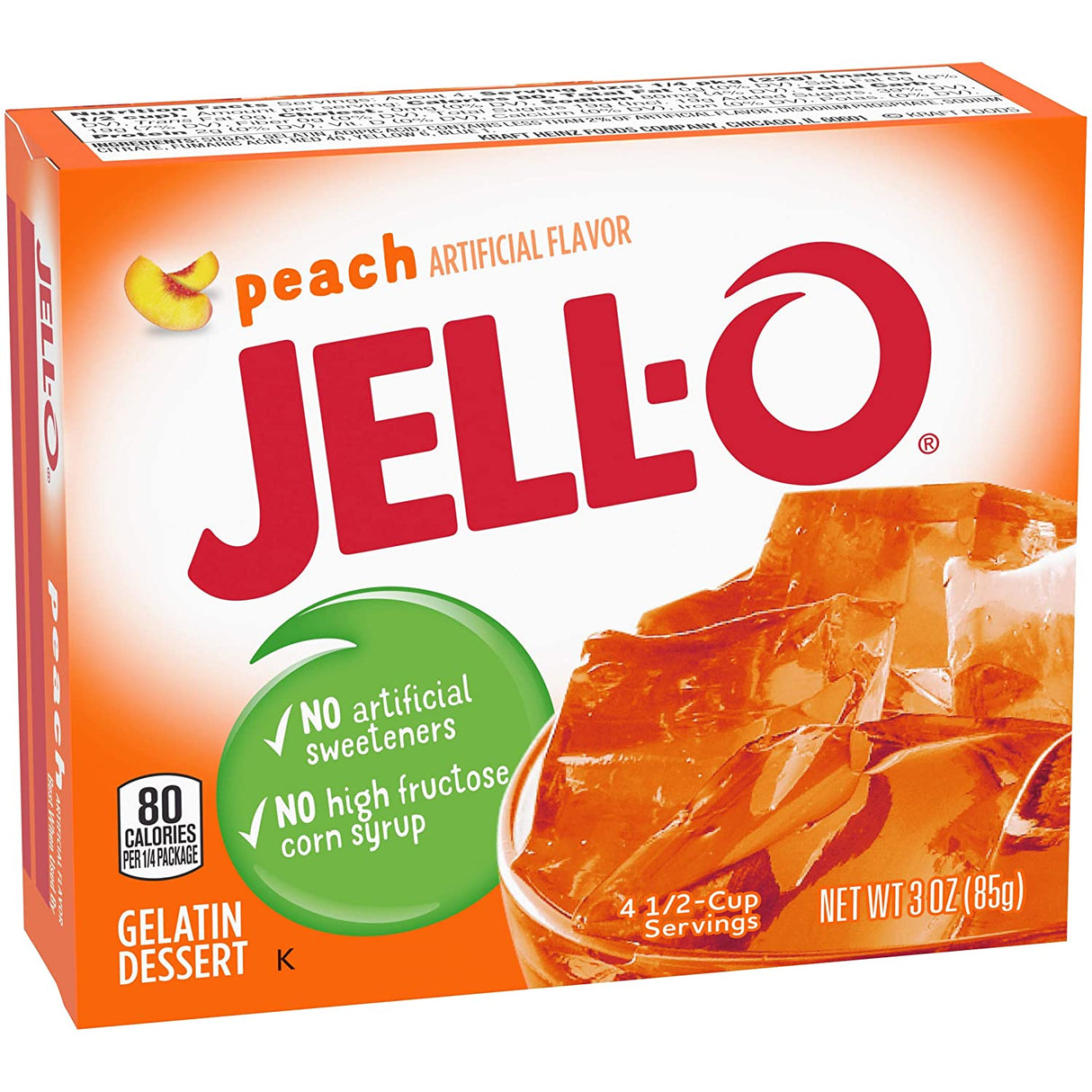 Jell-O Peach Gelatin 3Oz (85G) (Case of 24)