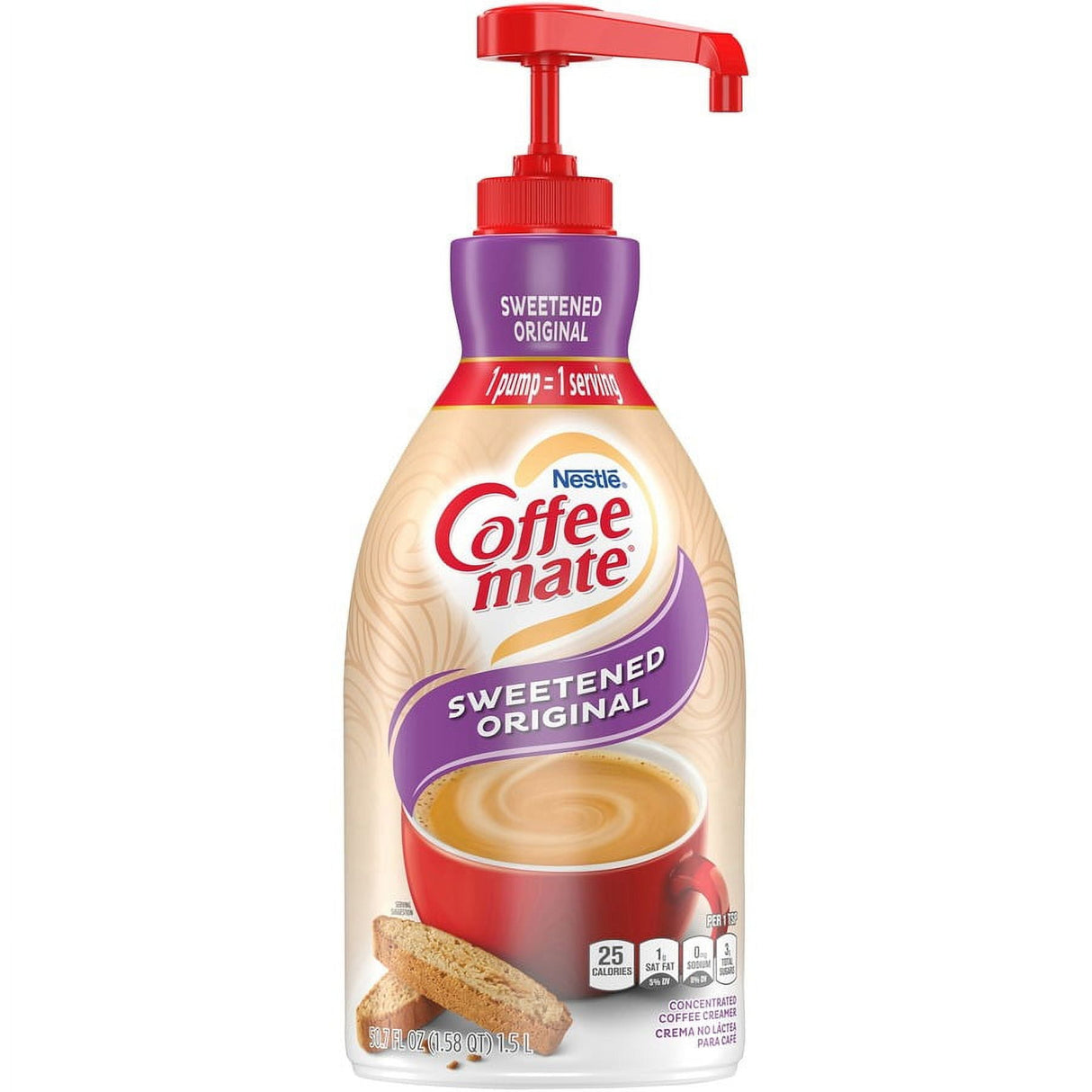 Coffee-Mate Liquid Creamer Sweetened Original 1.5L Pump Bottle **Expiry Feb 2025**