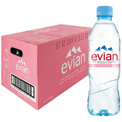 Evian Natural Mineral Water 500ML (Case of 24)