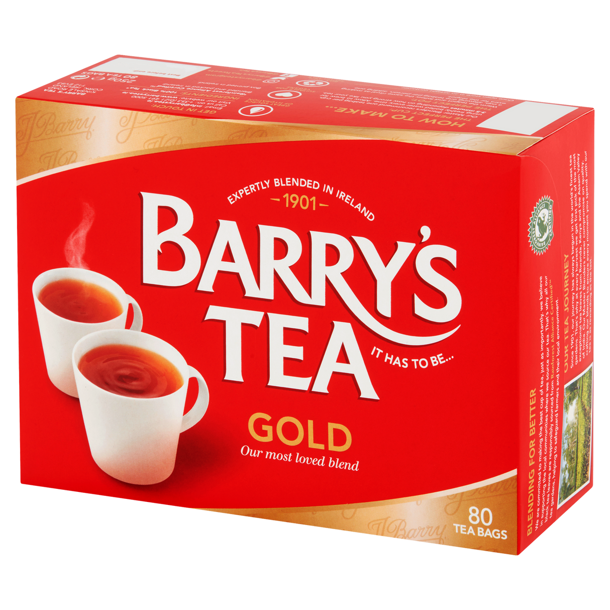 Barrys Gold Teabags 80S (250G) (Case of 6)