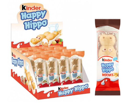 Kinder Happy Hippo Chocolate Biscuit Single Bar 20.7G (Case 28)