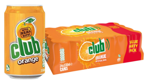 Club Cans Orange 330Ml (Case 24)