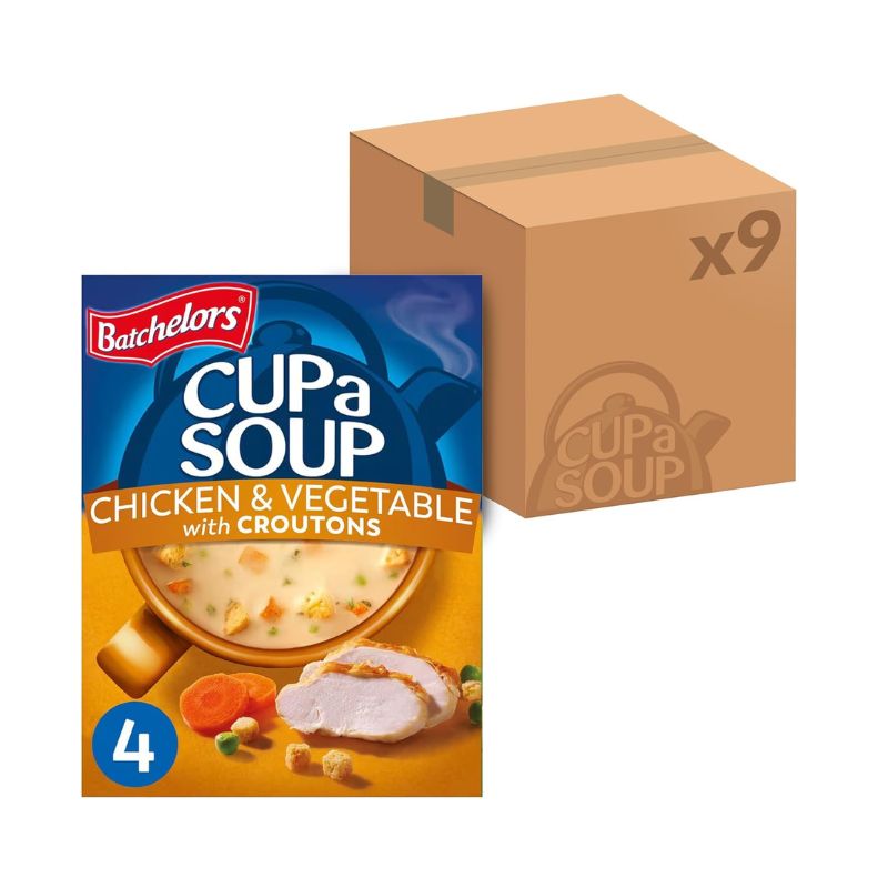 Batchelors Cup A Soup Chicken & Vegetable With Croutons 4 Pack 110G (Case of 9)