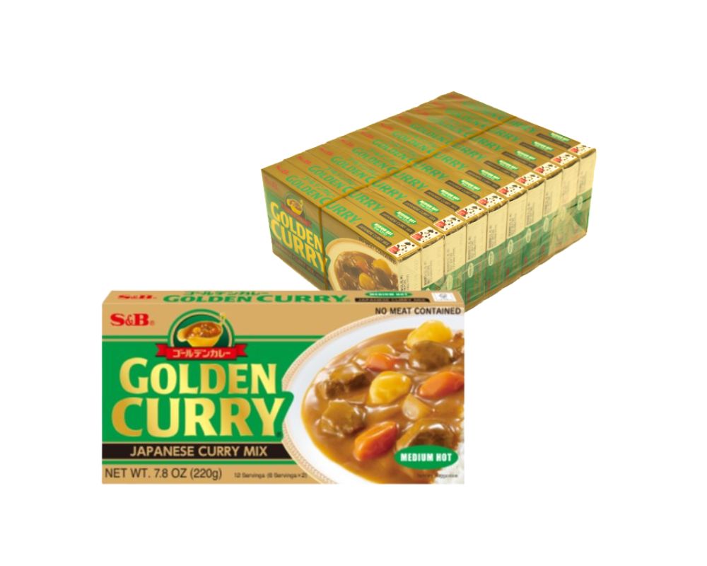 S&B Golden Curry Medium Hot 220G (Case of 20)