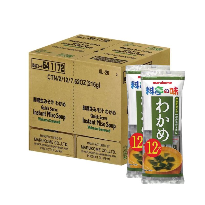 Marukome Instant Miso Soup With Wakame Seaweed 216G (Case of 24)