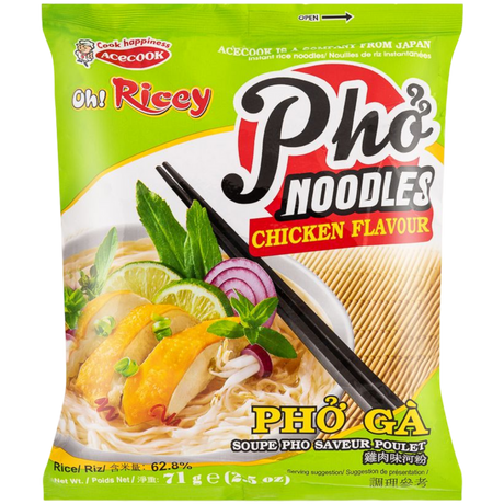 Acecook Oh! Ricey Instant Rice Noodles Chicken Flavour 70G (Case of 24)