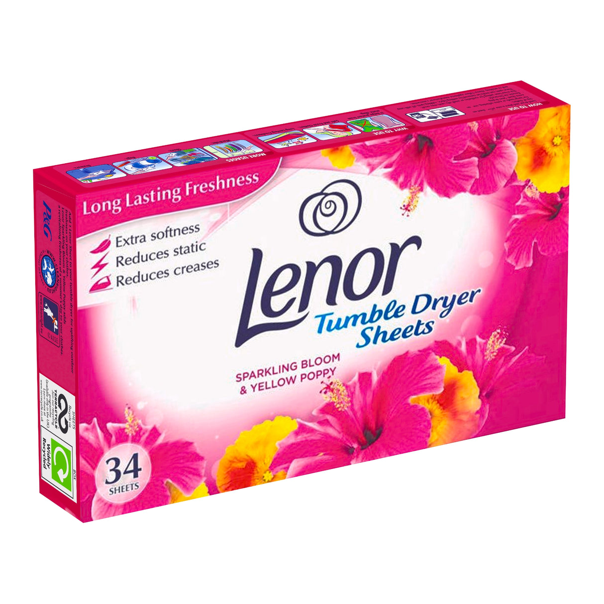 Lenor Tumble Dryer Sheets - Sparkling Bloom 34s