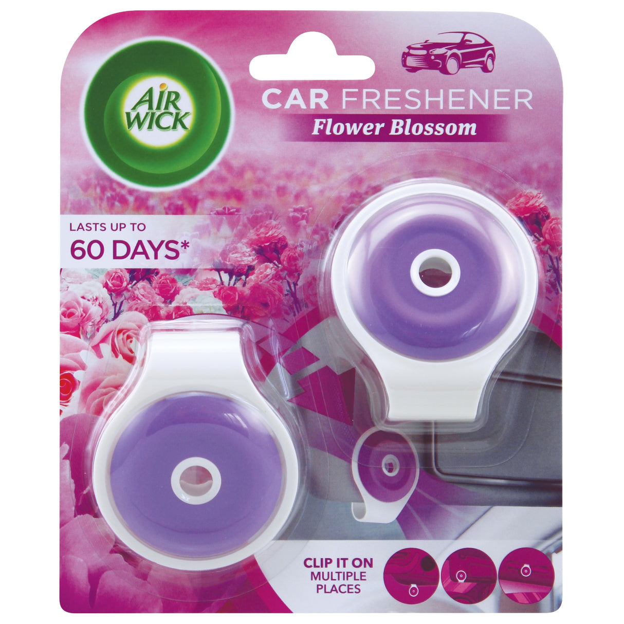 Airwick Car Clip Flower Blossom Twin Pack