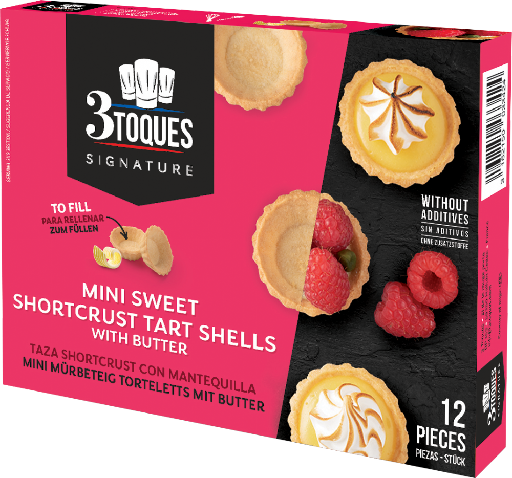 3 Toques 12 Mini Sweet Shortcrust Tart Shells 72G