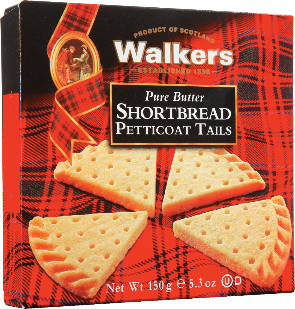 Walkers Pure Butter Shortbread Petticoat Tails - Carton 150G