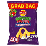 Walkers Mega Monster Munch Pickled Onion Crisp Snacks 40G