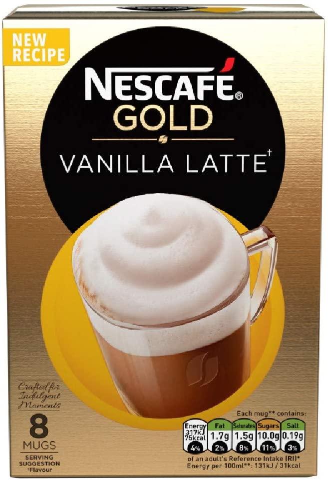 Nescafe Gold Vanilla Latte Instant Coffee, 8 Sachets - World Food Shop