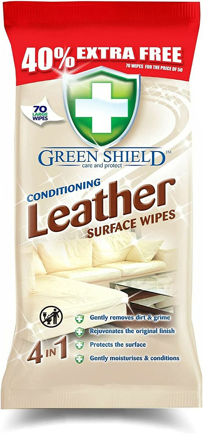 Green Shield Leather Wipes 70s