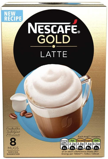 Nescafe Gold Latte Instant Coffee, 8 Sachets - World Food Shop