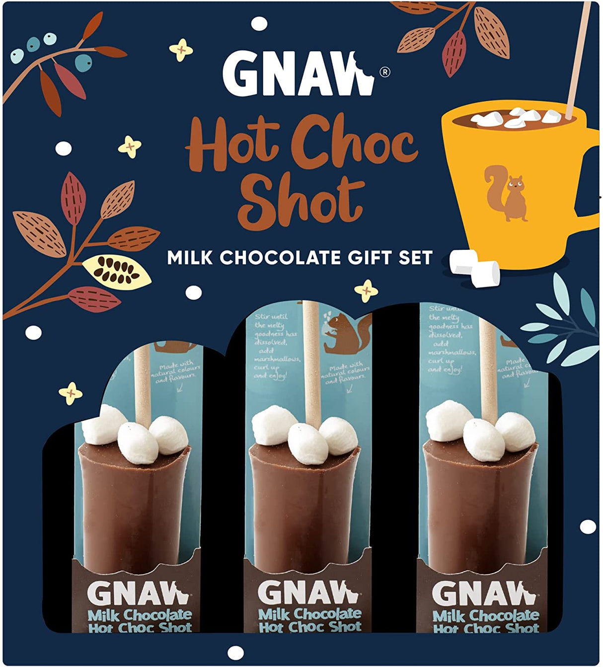 Gnaw Hot Choc Shot Milk Chocolate Gift Set 150G