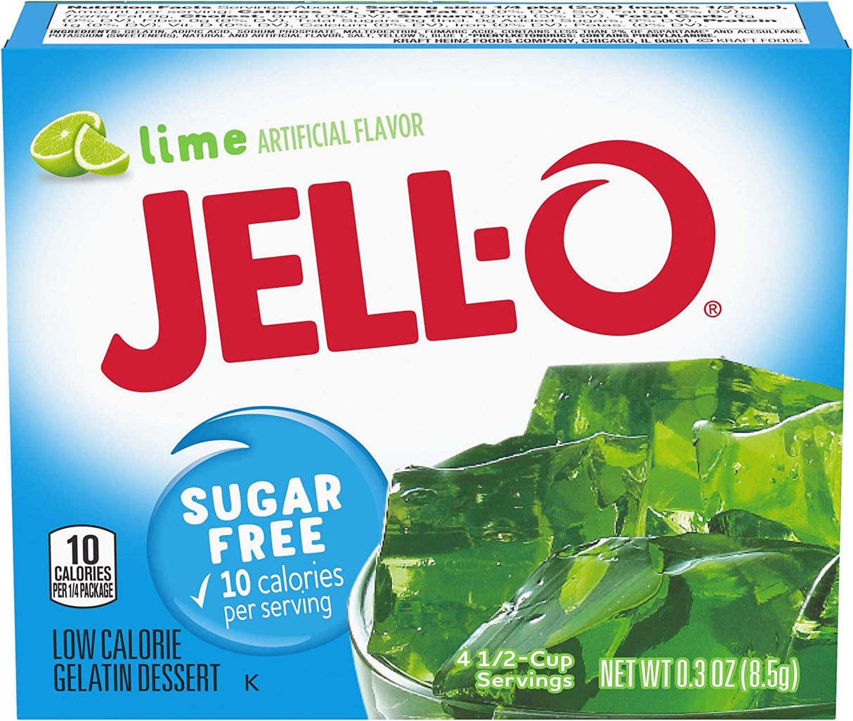 Jell-O Sugar Free Lime Low Calorie Gelatin 85g