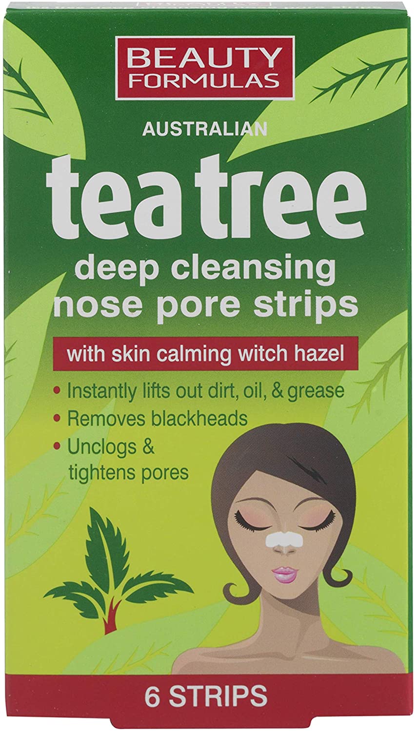 Beauty Formulas Tea Tree Nose Pore Strips 6s