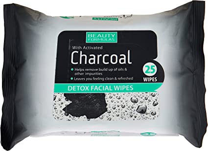 Beauty Formulas Facial Wipes Charcoal Detox 25s