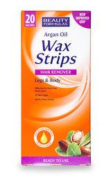 Beauty Formulas Argan Oil Wax Strips - Legs & Body 20s