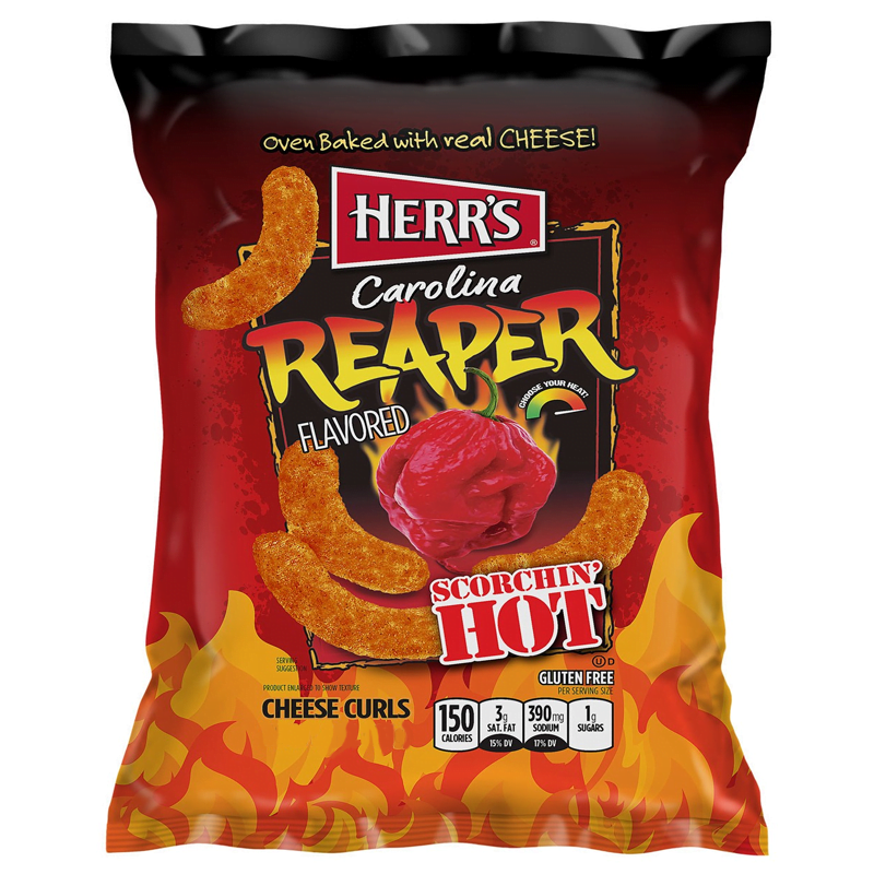 Herrs Carolina Reaper Flavoured Cheese Curls 1oz