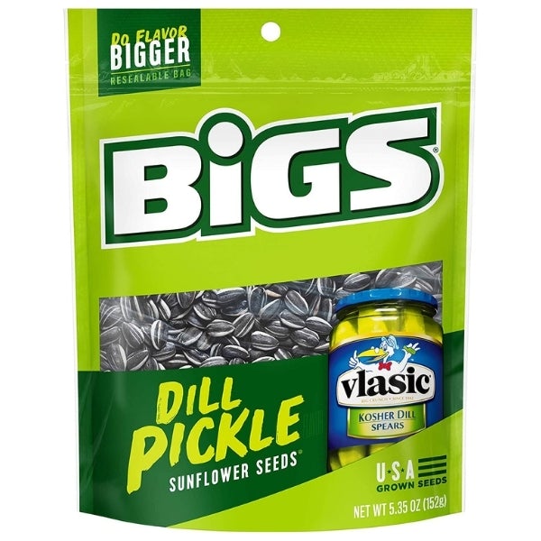 BIGS Sunflower Seeds Vlasic Dill Pickle Peg Bags 5.35oz